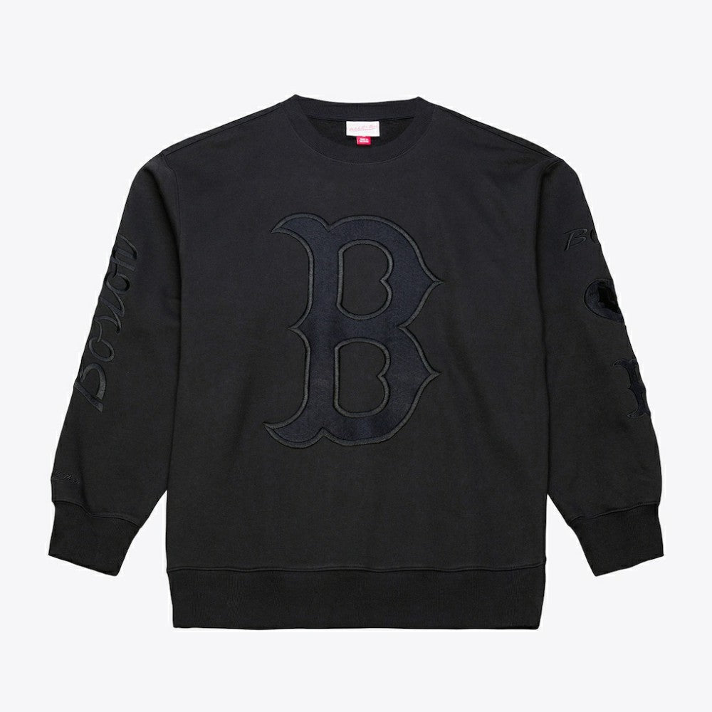 MLB Boston Red Sox Mitchell & Ness Phantom Fleece Crewneck Sweatshirt