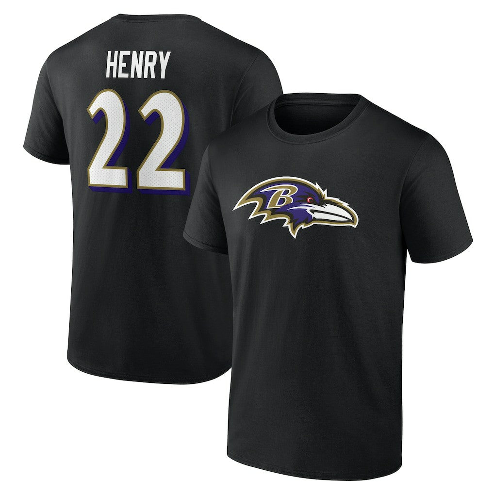 Derrick Henry  Icon Name & Number T-Shirt - Baltimore Ravens