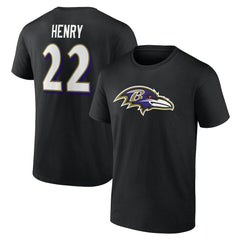 Derrick Henry  Icon Name & Number T-Shirt - Baltimore Ravens