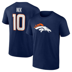Bo Nix  Icon Name & Number T-Shirt - Denver Broncos