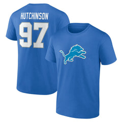 Aidan Hutchinson  Icon Name & Number T-Shirt - Detroit Lions