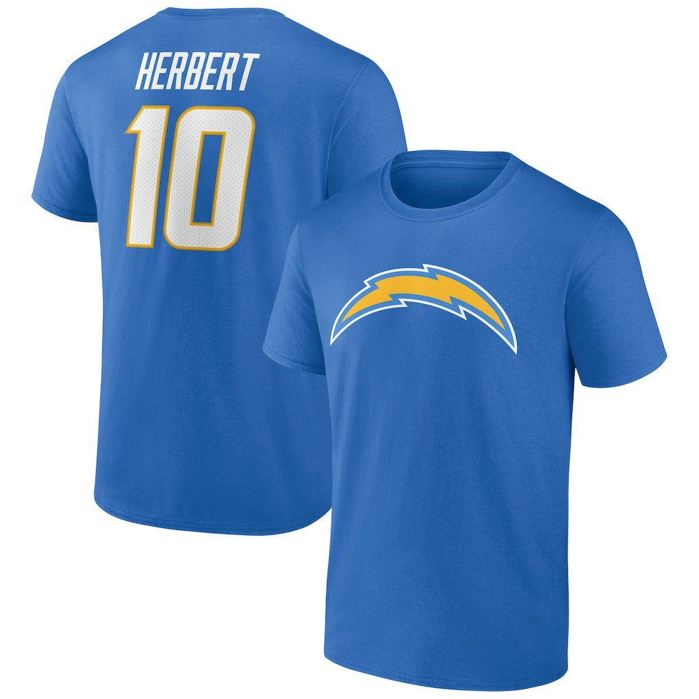 Justin Herbert  Icon Name & Number T-Shirt - Los Angeles Chargers