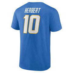 Justin Herbert  Icon Name & Number T-Shirt - Los Angeles Chargers