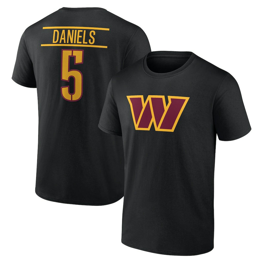 Jayden Daniels  Icon Name & Number T-Shirt - Washington Commanders