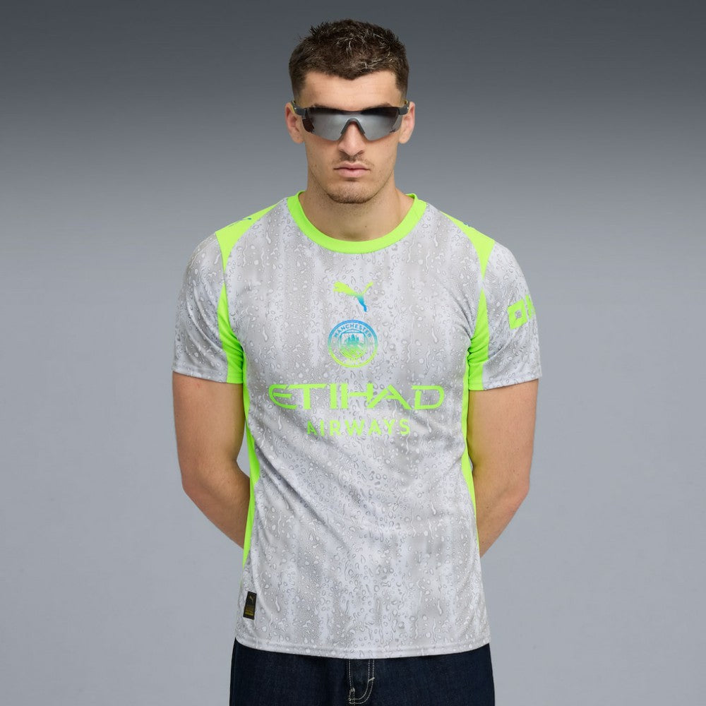 Manchester City 2025/26 Third Replica Jersey - Puma Gray/Neon Green