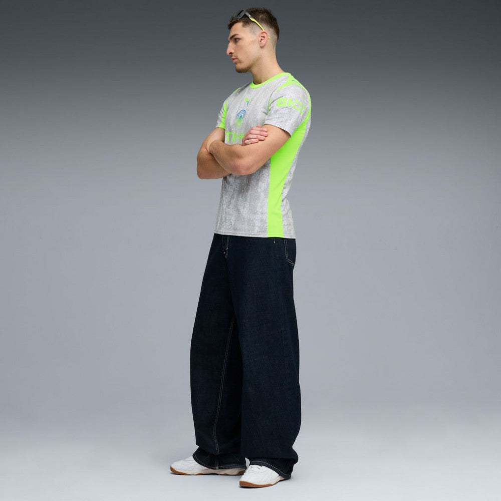 Manchester City 2025/26 Third Replica Jersey - Puma Gray/Neon Green