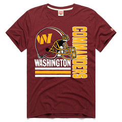 Homage Helmet Stripe Tri-Blend T-Shirt - Washington Commanders