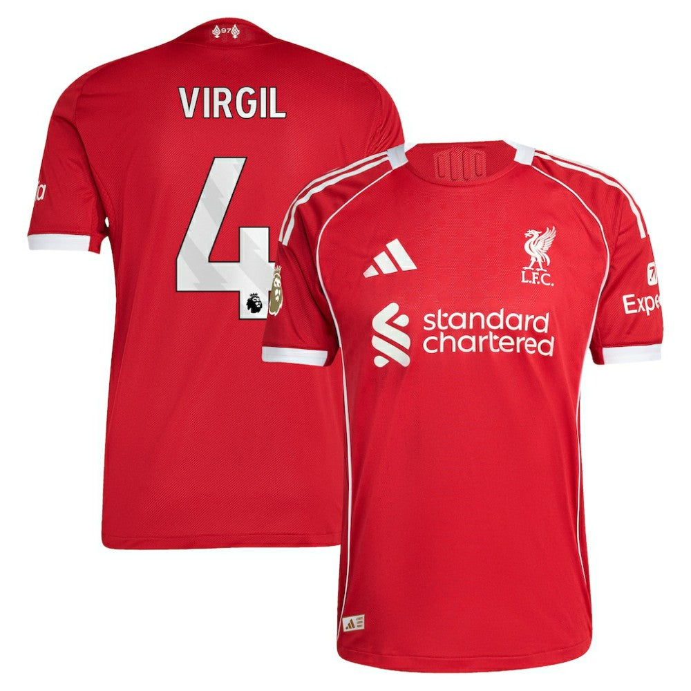 Virgil van Dijk Liverpool 2025/26 Home Jersey - Adidas Red