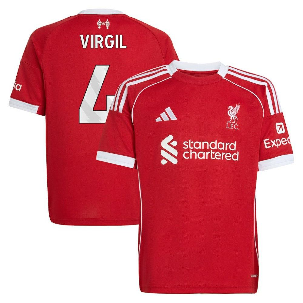 Virgil van Dijk Liverpool Youth 2025/26 Home Replica Jersey - Adidas Red