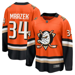 NHL Orange Petr Mrazek Anaheim Ducks Fanatics Home Breakaway Jersey