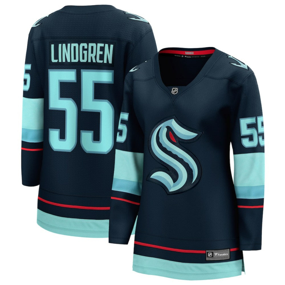 NHL Deep Sea Blue Ryan Lindgren Seattle Kraken Fanatics Women's Home Breakaway Jersey