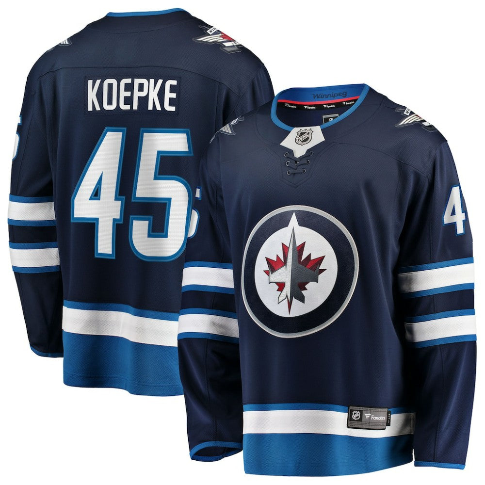 NHL Navy Cole Koepke Winnipeg Jets Fanatics Home Breakaway Jersey