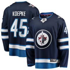 NHL Navy Cole Koepke Winnipeg Jets Fanatics Home Breakaway Jersey