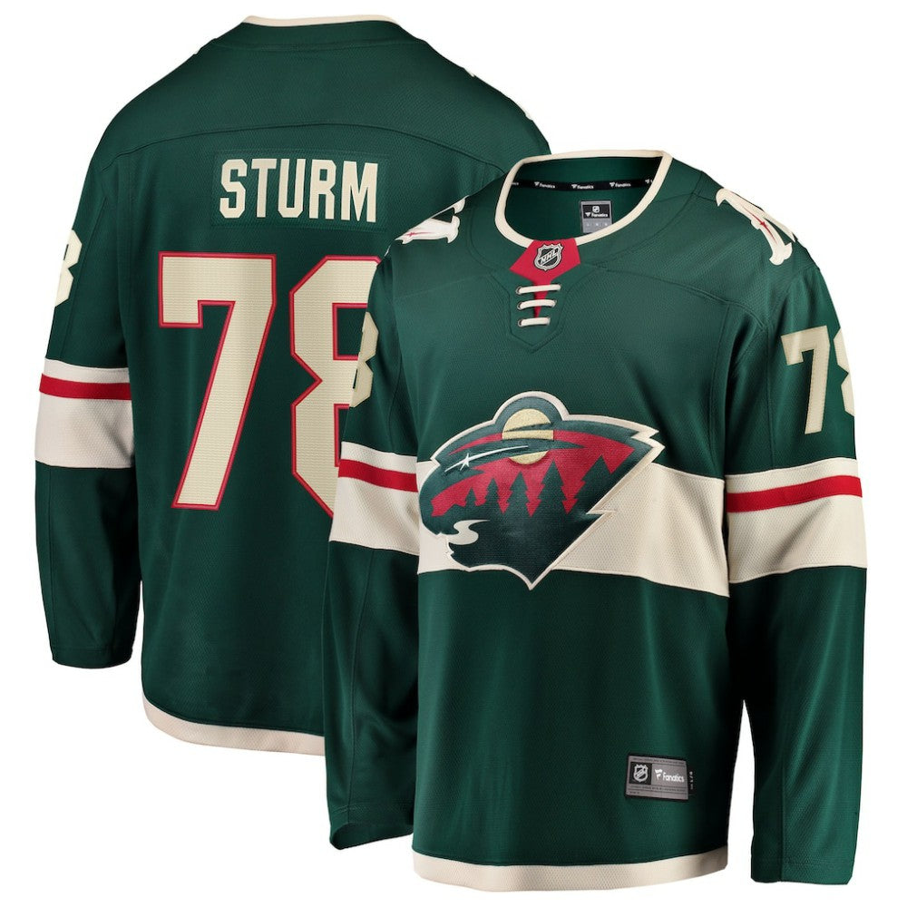NHL Green Nico Sturm Minnesota Wild Fanatics Home Breakaway Jersey