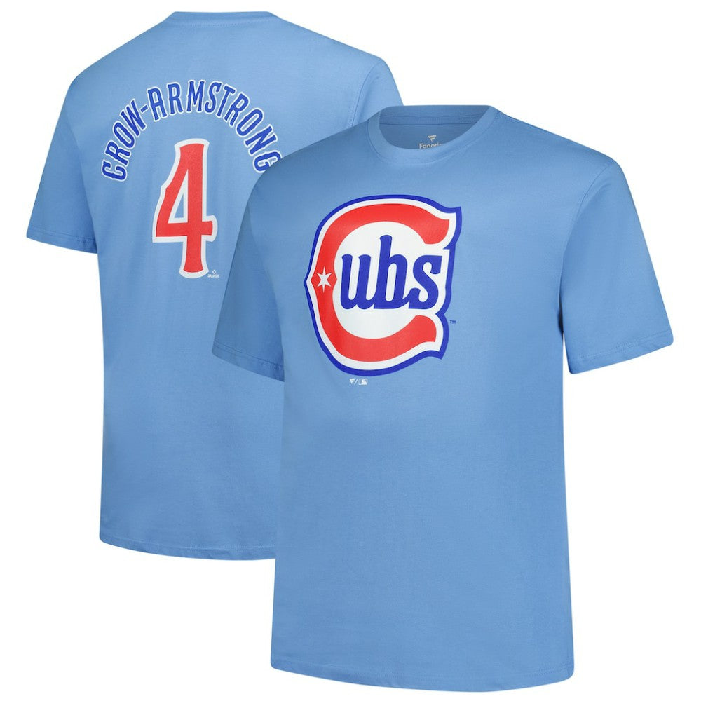 MLB Pete Crow-Armstrong Chicago Cubs Fanatics Big & Tall Name & Number T-Shirt
