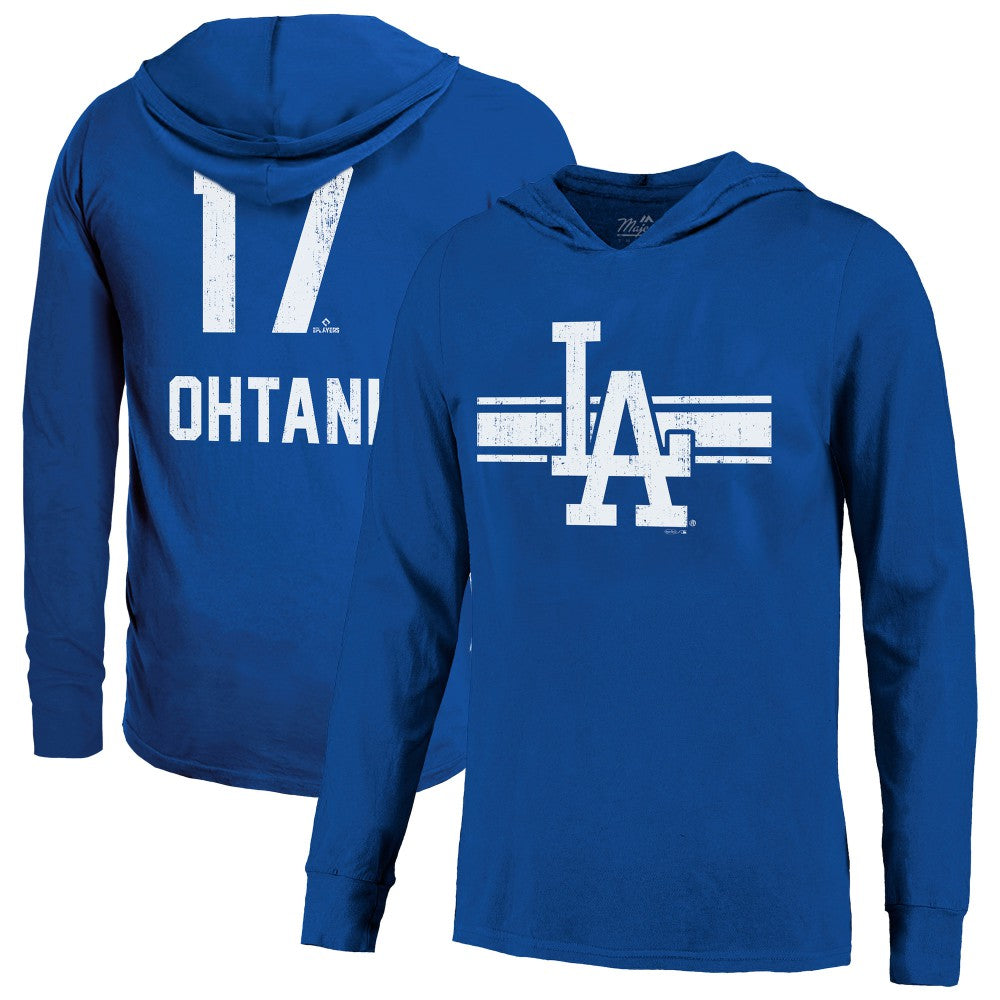 MLB Shohei Ohtani Los Angeles Dodgers Majestic Threads Lightweight Name & Number Hoodie