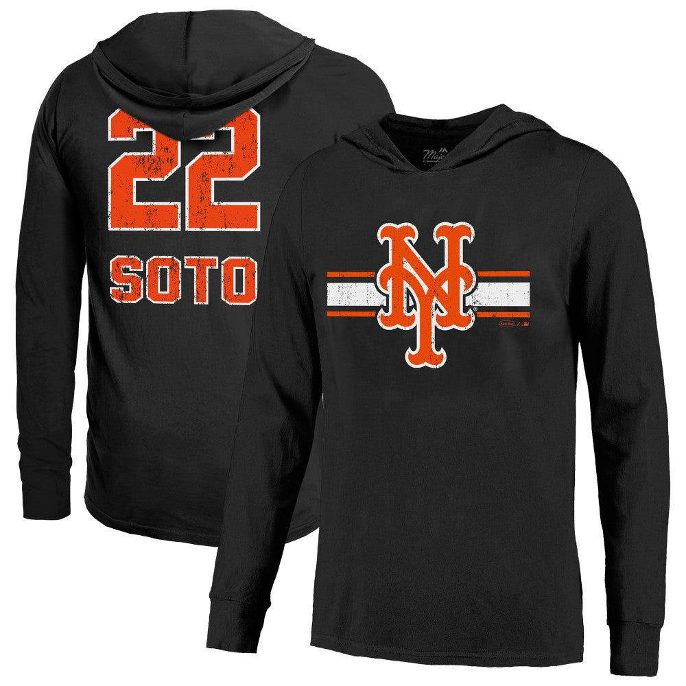 MLB Juan Soto New York Mets Majestic Threads Lightweight Name & Number Hoodie