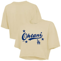 MLB Shohei Ohtani Los Angeles Dodgers Majestic Threads Women's Boxy Crop Top