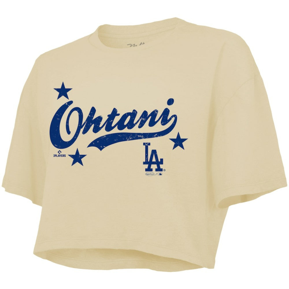 MLB Shohei Ohtani Los Angeles Dodgers Majestic Threads Women's Boxy Crop Top