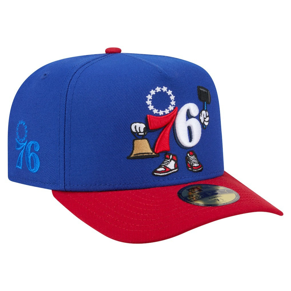 NBA Philadelphia 76ers Injection Cartoon Logo A-Frame 59FIFTY Fitted Hat