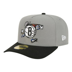 NBA Brooklyn Nets Injection Cartoon Logo A-Frame 59FIFTY Fitted Hat