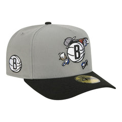 NBA Brooklyn Nets Injection Cartoon Logo A-Frame 59FIFTY Fitted Hat