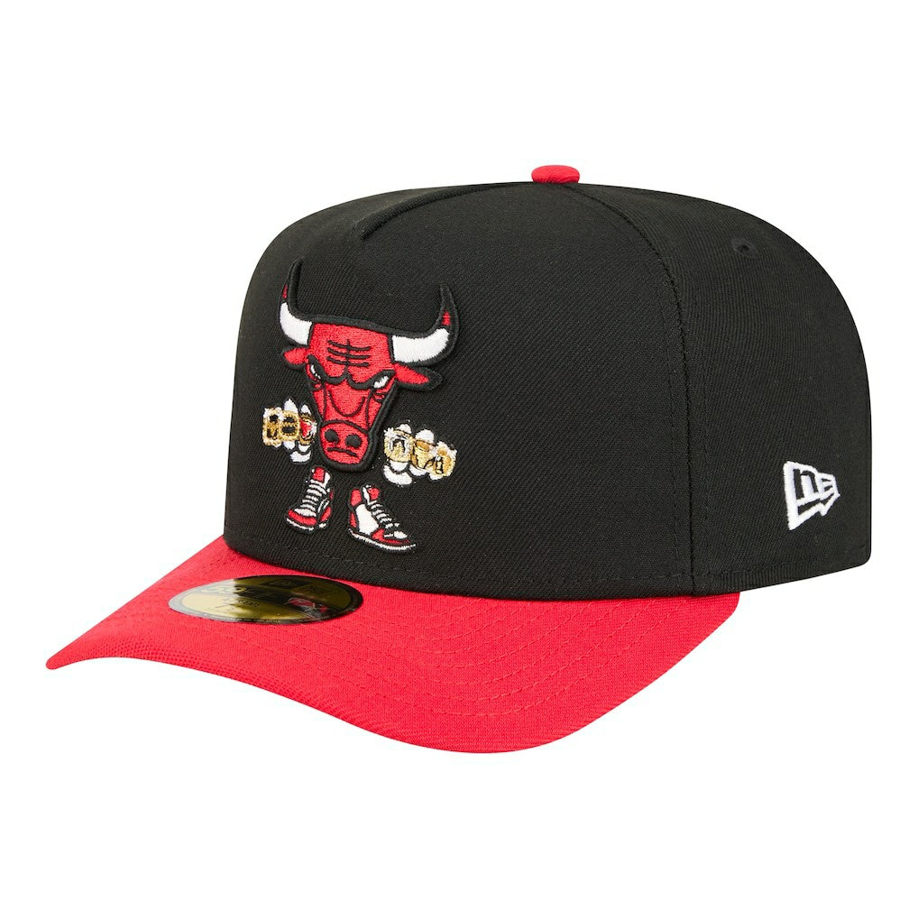 NBA Chicago Bulls Injection Cartoon Logo A-Frame 59FIFTY Fitted Hat