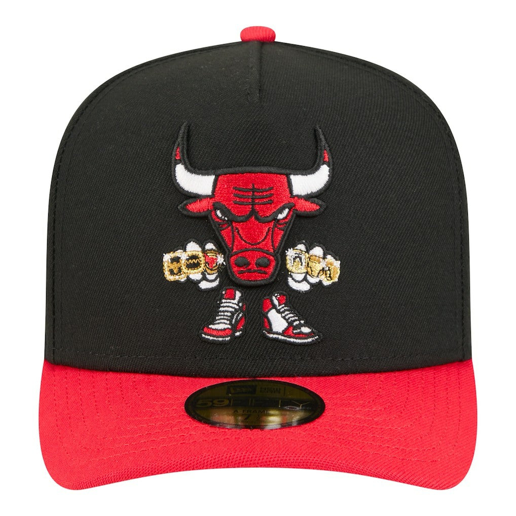 NBA Chicago Bulls Injection Cartoon Logo A-Frame 59FIFTY Fitted Hat
