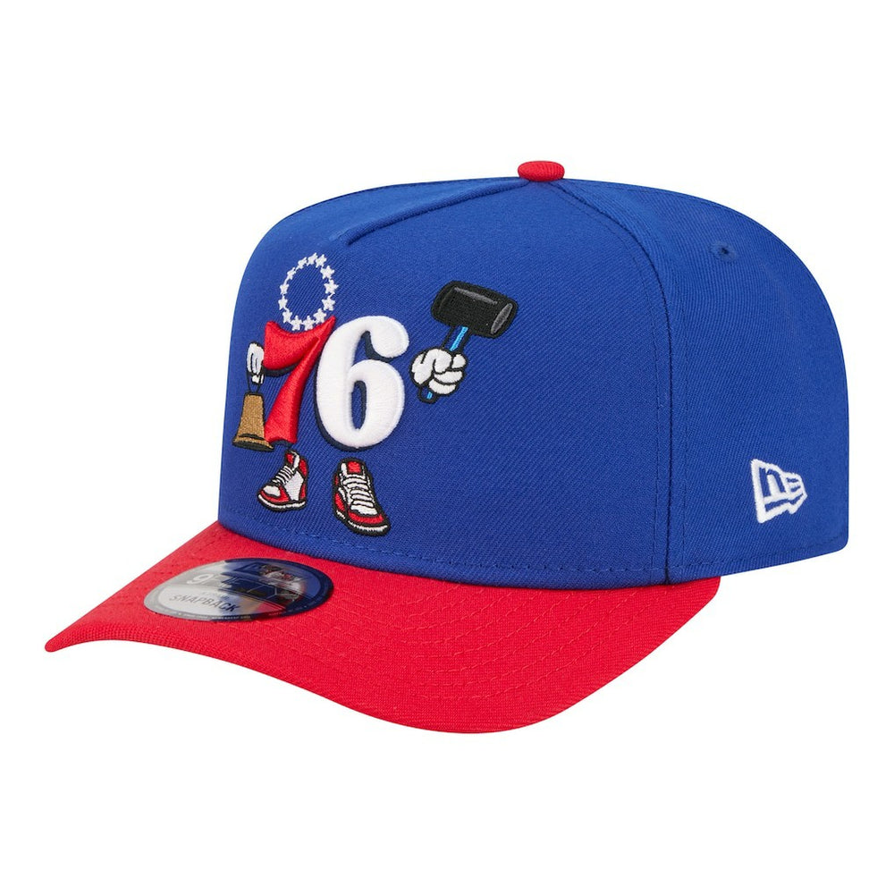NBA Philadelphia 76ers Injection Cartoon Logo A-Frame 9FIFTY Adjustable Hat