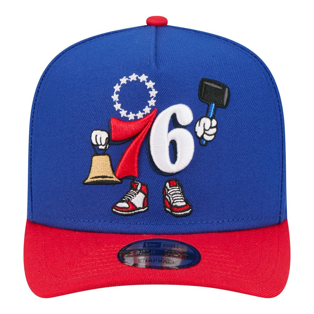 NBA Philadelphia 76ers Injection Cartoon Logo A-Frame 9FIFTY Adjustable Hat