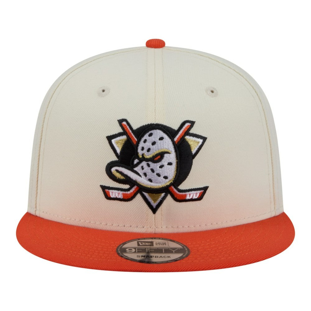 NHL White/Orange Anaheim Ducks New Era Injection Localized Two-Tone 9FIFTY Snapback Hat