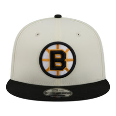 NHL White/Black Boston Bruins New Era Injection Localized Two-Tone 9FIFTY Snapback Hat