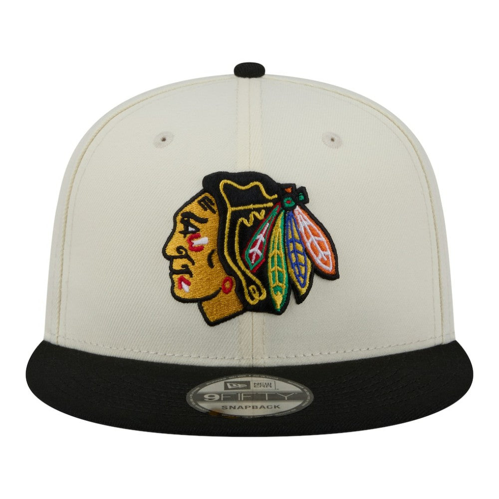 NHL White/Black Chicago Blackhawks New Era Injection Localized Two-Tone 9FIFTY Snapback Hat