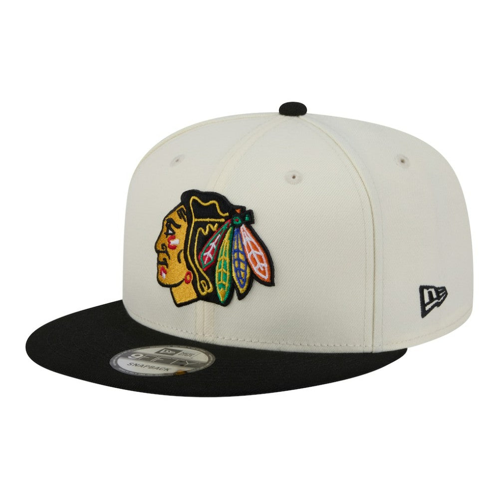 NHL White/Black Chicago Blackhawks New Era Injection Localized Two-Tone 9FIFTY Snapback Hat