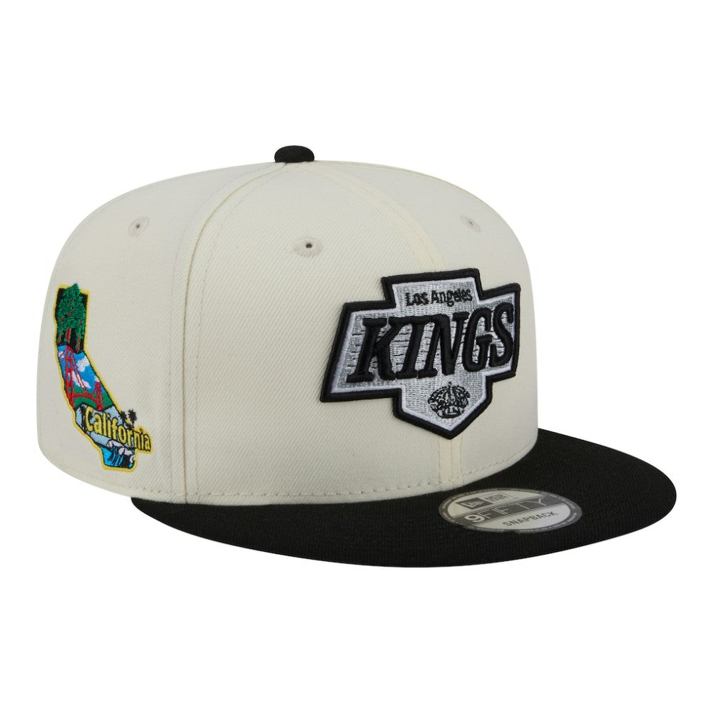 NHL White/Black Los Angeles Kings New Era Injection Localized Two-Tone 9FIFTY Snapback Hat