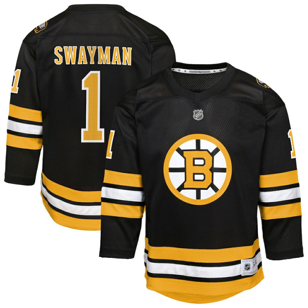 NHL Black Jeremy Swayman Boston Bruins Outerstuff Youth Home Replica Jersey
