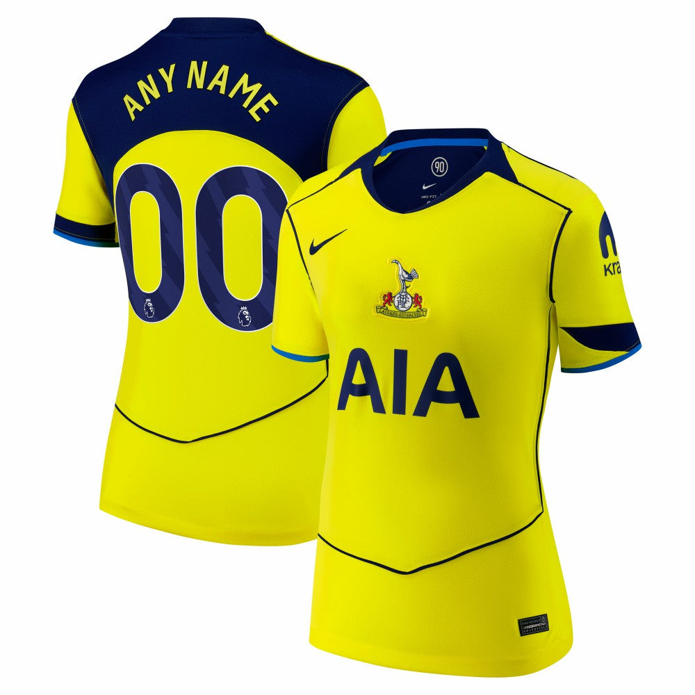 Tottenham Hotspur Women's 2025/26 Third Replica Custom Jersey - Nike Yellow