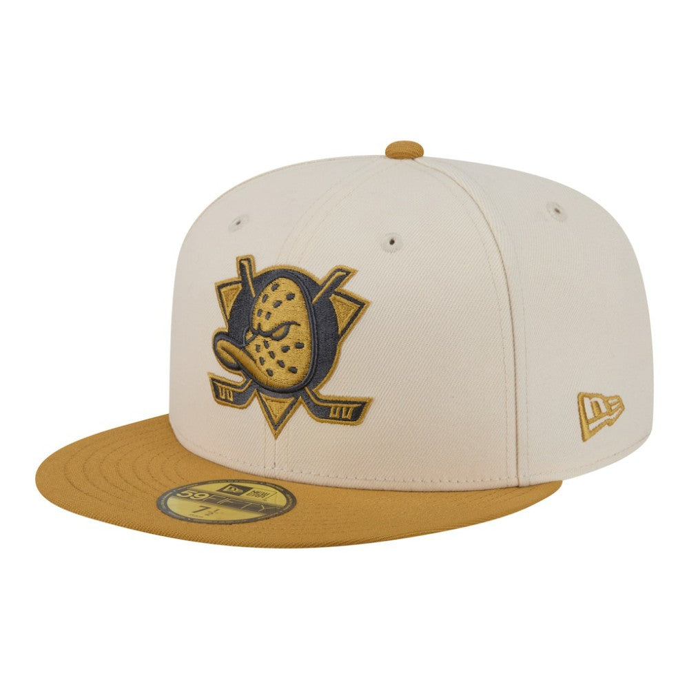 NHL Cream/Tan Anaheim Ducks New Era Colorpack Two-Tone 59FIFTY Fitted Hat