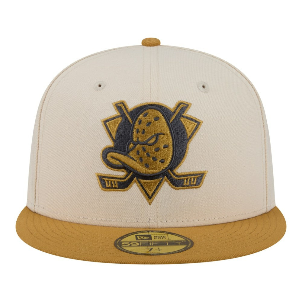 NHL Cream/Tan Anaheim Ducks New Era Colorpack Two-Tone 59FIFTY Fitted Hat