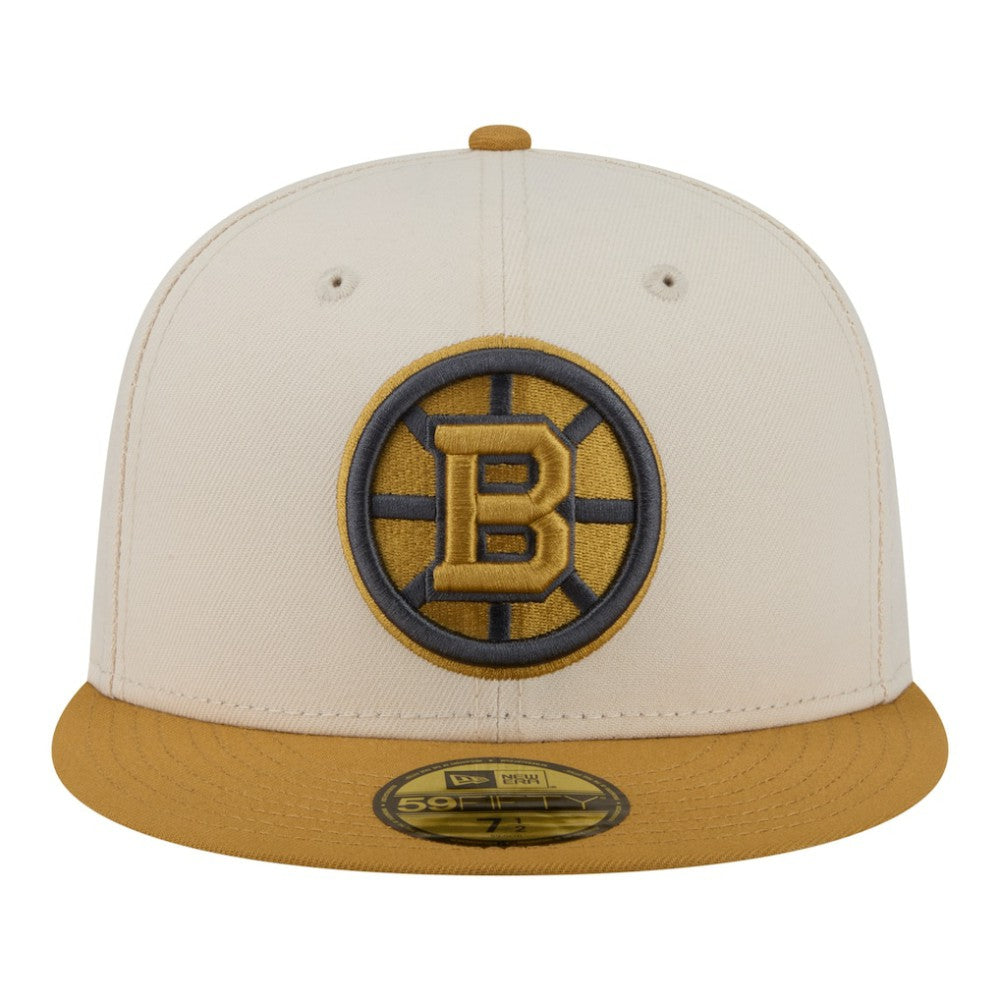 NHL Cream/Tan Boston Bruins New Era Colorpack Two-Tone 59FIFTY Fitted Hat