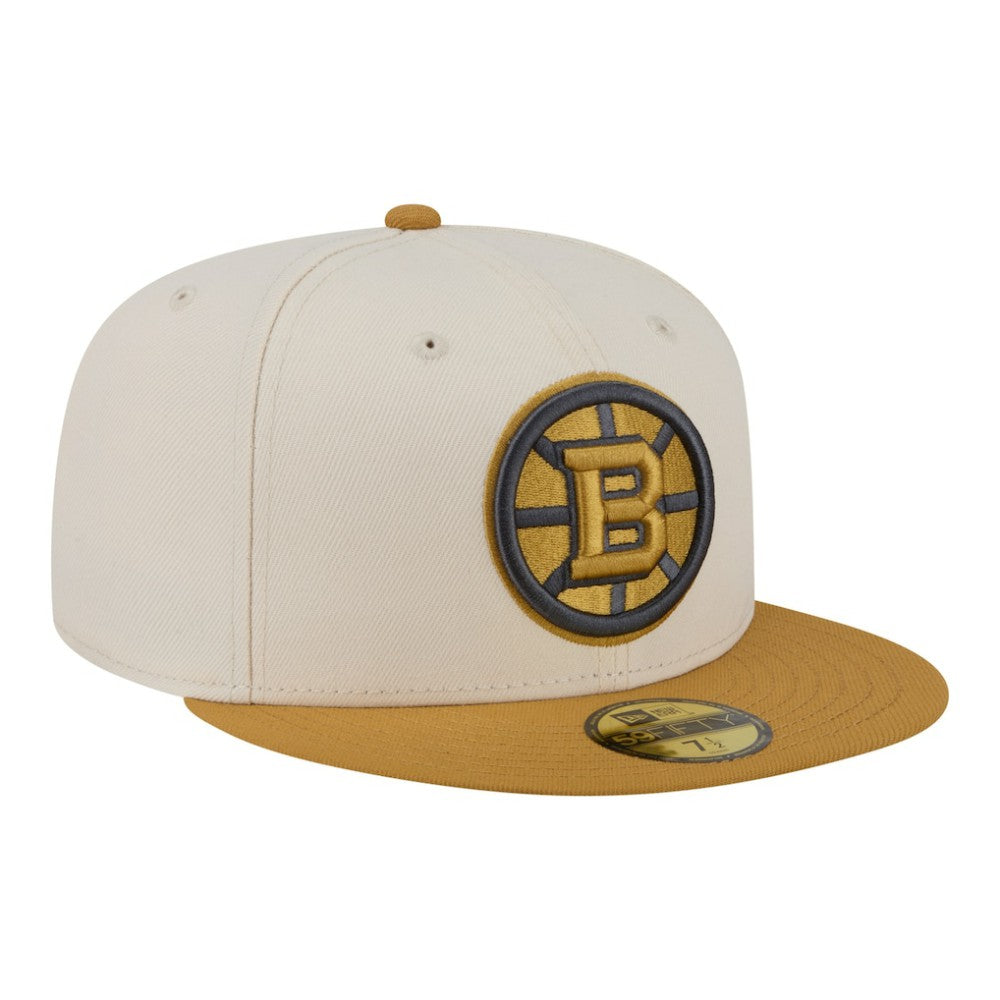NHL Cream/Tan Boston Bruins New Era Colorpack Two-Tone 59FIFTY Fitted Hat
