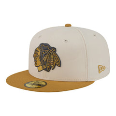 NHL Cream/Tan Chicago Blackhawks New Era Colorpack Two-Tone 59FIFTY Fitted Hat