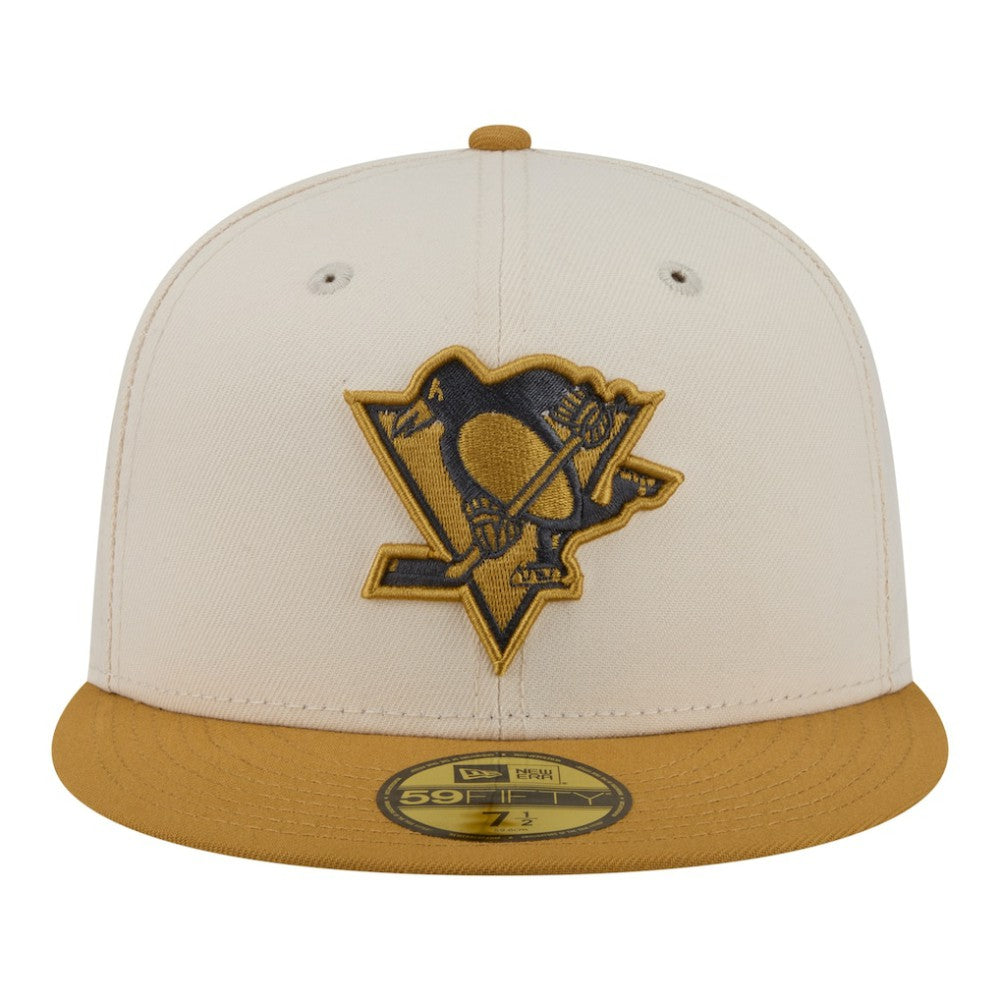 NHL Cream/Tan Pittsburgh Penguins New Era Colorpack Two-Tone 59FIFTY Fitted Hat