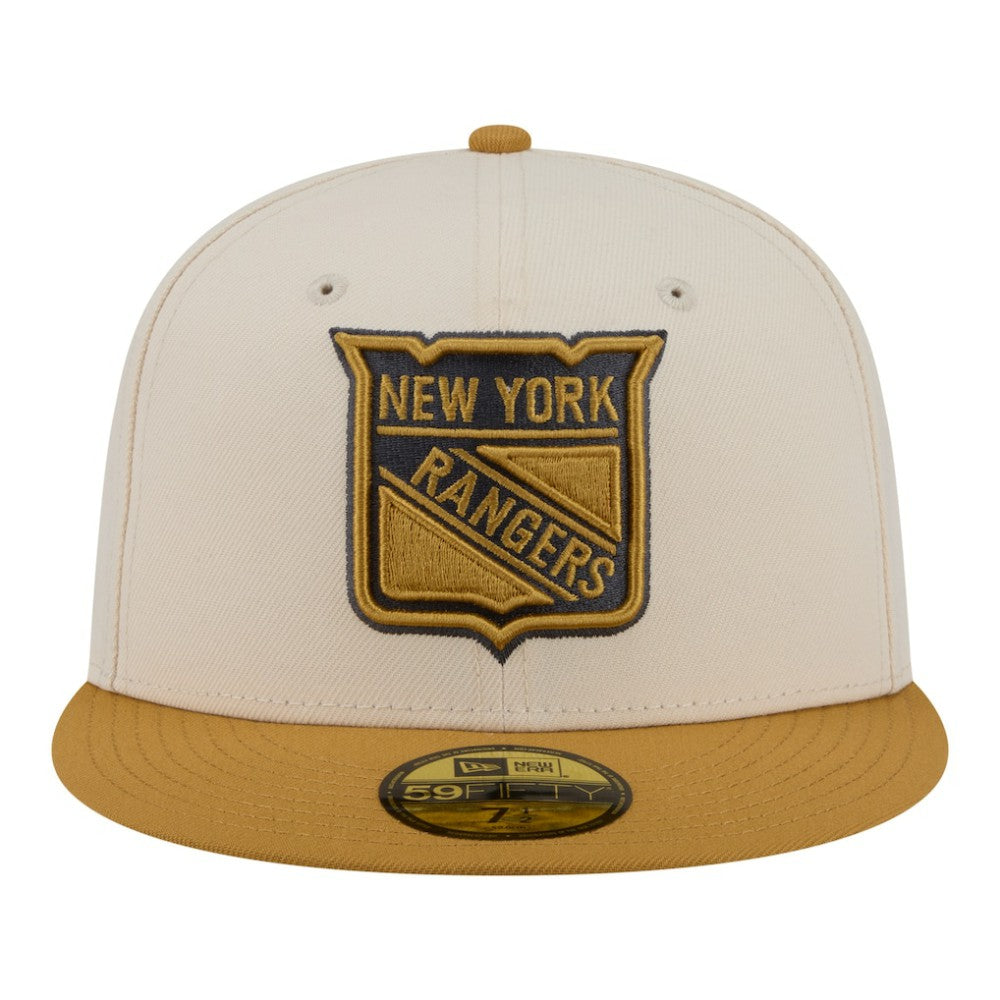 NHL Cream/Tan New York Rangers New Era Colorpack Two-Tone 59FIFTY Fitted Hat