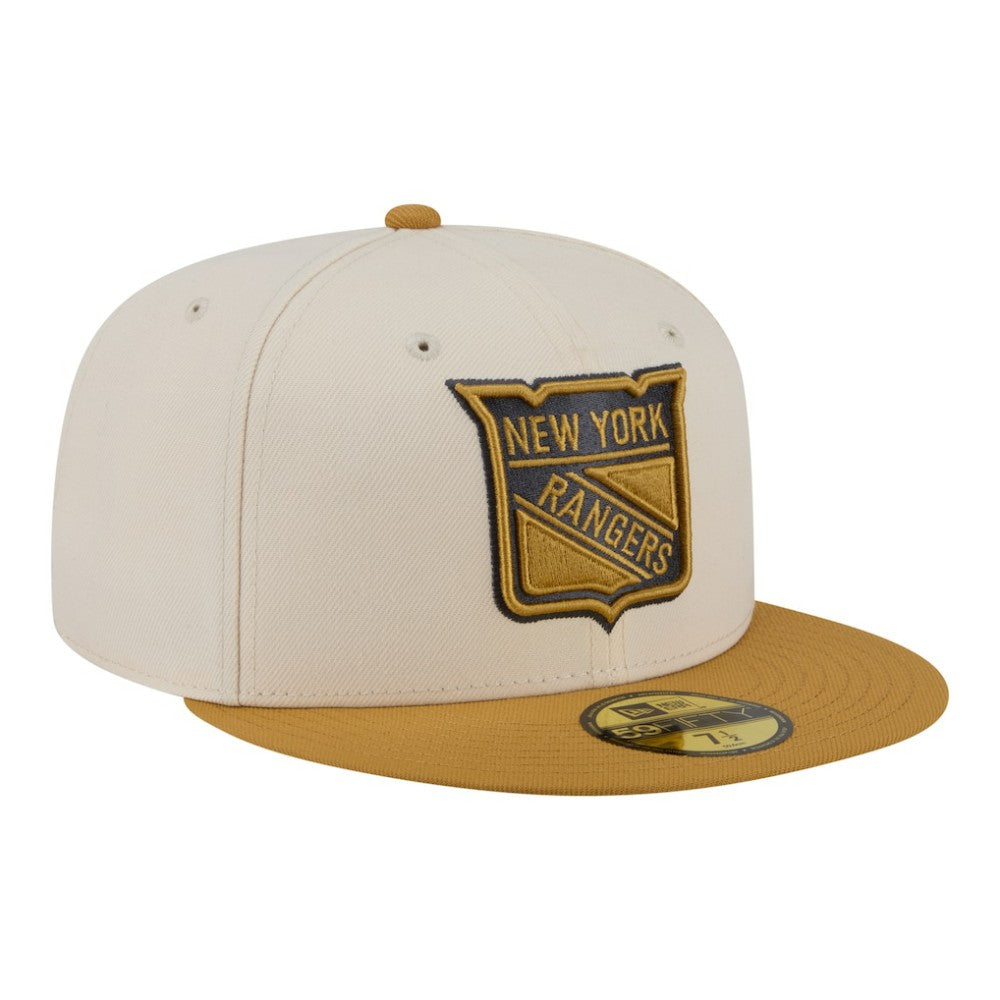 NHL Cream/Tan New York Rangers New Era Colorpack Two-Tone 59FIFTY Fitted Hat