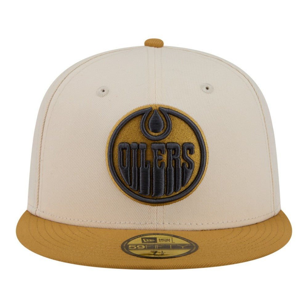 NHL Cream/Tan Edmonton Oilers New Era Colorpack Two-Tone 59FIFTY Fitted Hat