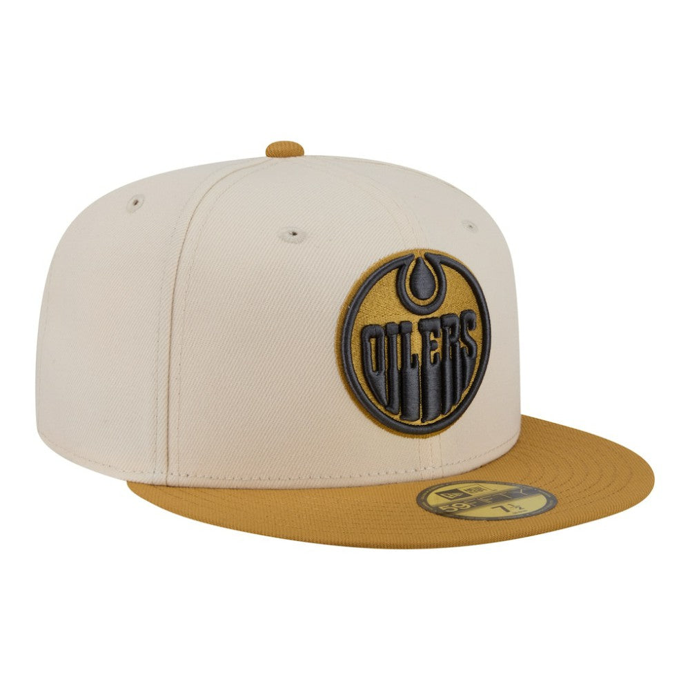 NHL Cream/Tan Edmonton Oilers New Era Colorpack Two-Tone 59FIFTY Fitted Hat