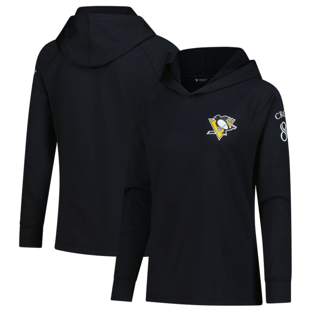 NHL Black Sidney Crosby Pittsburgh Penguins Levelwear Women's Impression Name & Number Raglan Hoodie