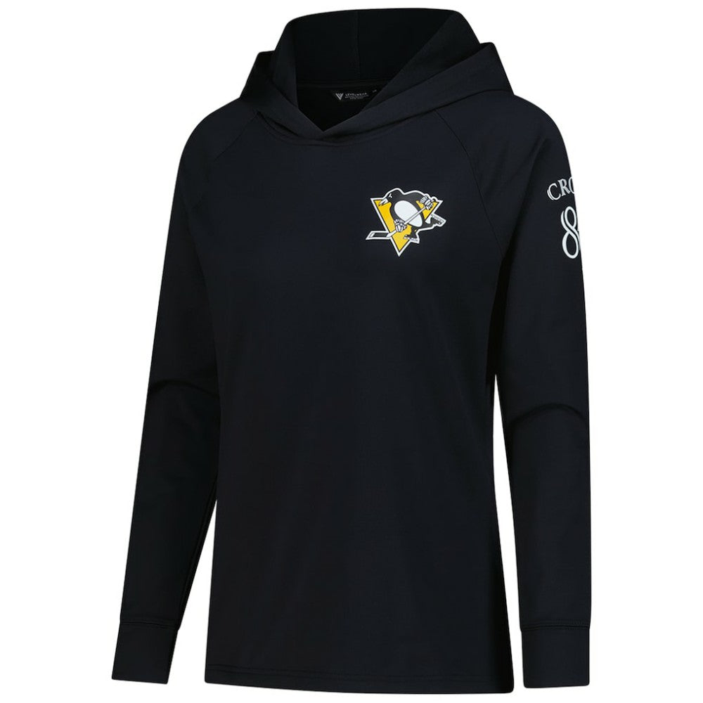 NHL Black Sidney Crosby Pittsburgh Penguins Levelwear Women's Impression Name & Number Raglan Hoodie