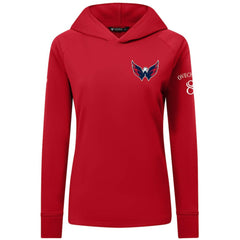 NHL Red Alexander Ovechkin Washington Capitals Levelwear Women's Impression Name & Number Raglan Hoodie